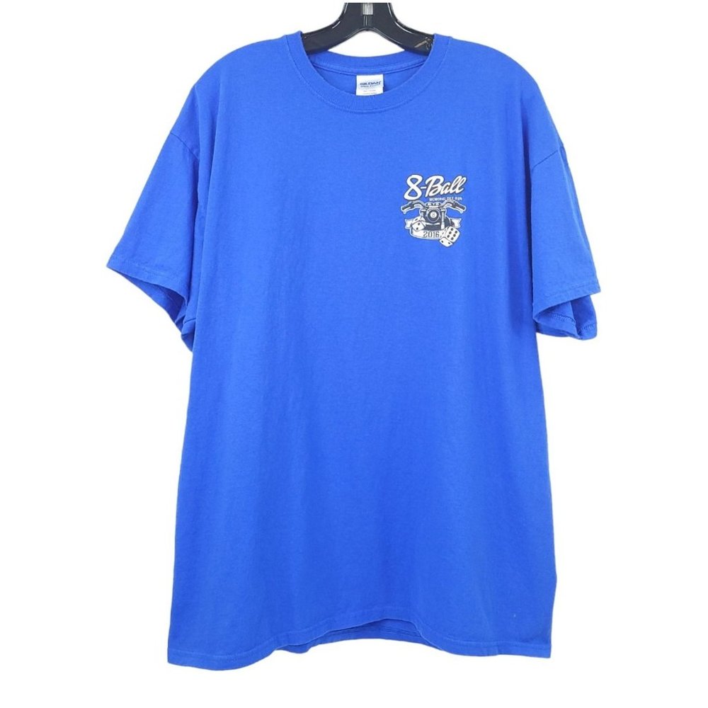 2016 8 Ball Memorial Dice Run T Shirt Size XL Motorcycle Rally Ride Chopper Hog - Picture 9 of 11